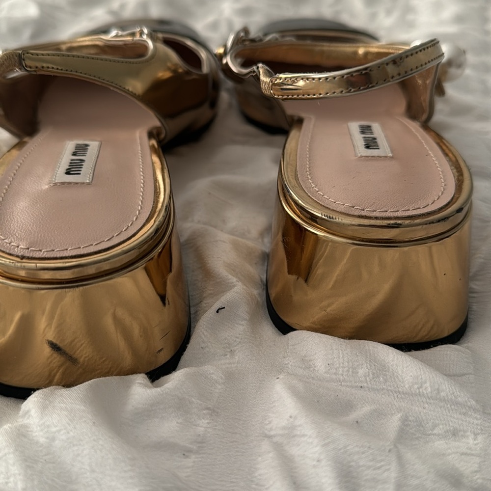 Miu Miu leather Mary Jane sling back shoe - Picture 3 of 5